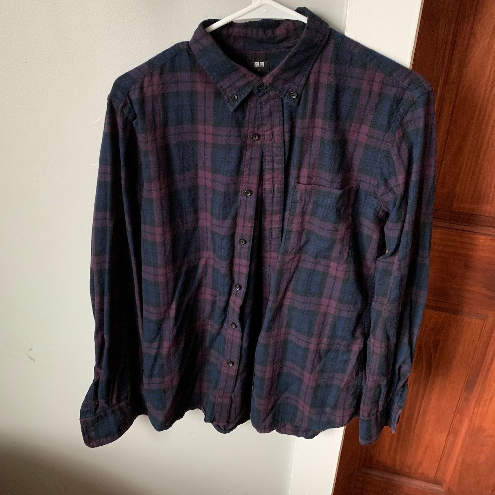 Purple Plaid Button Down (S)